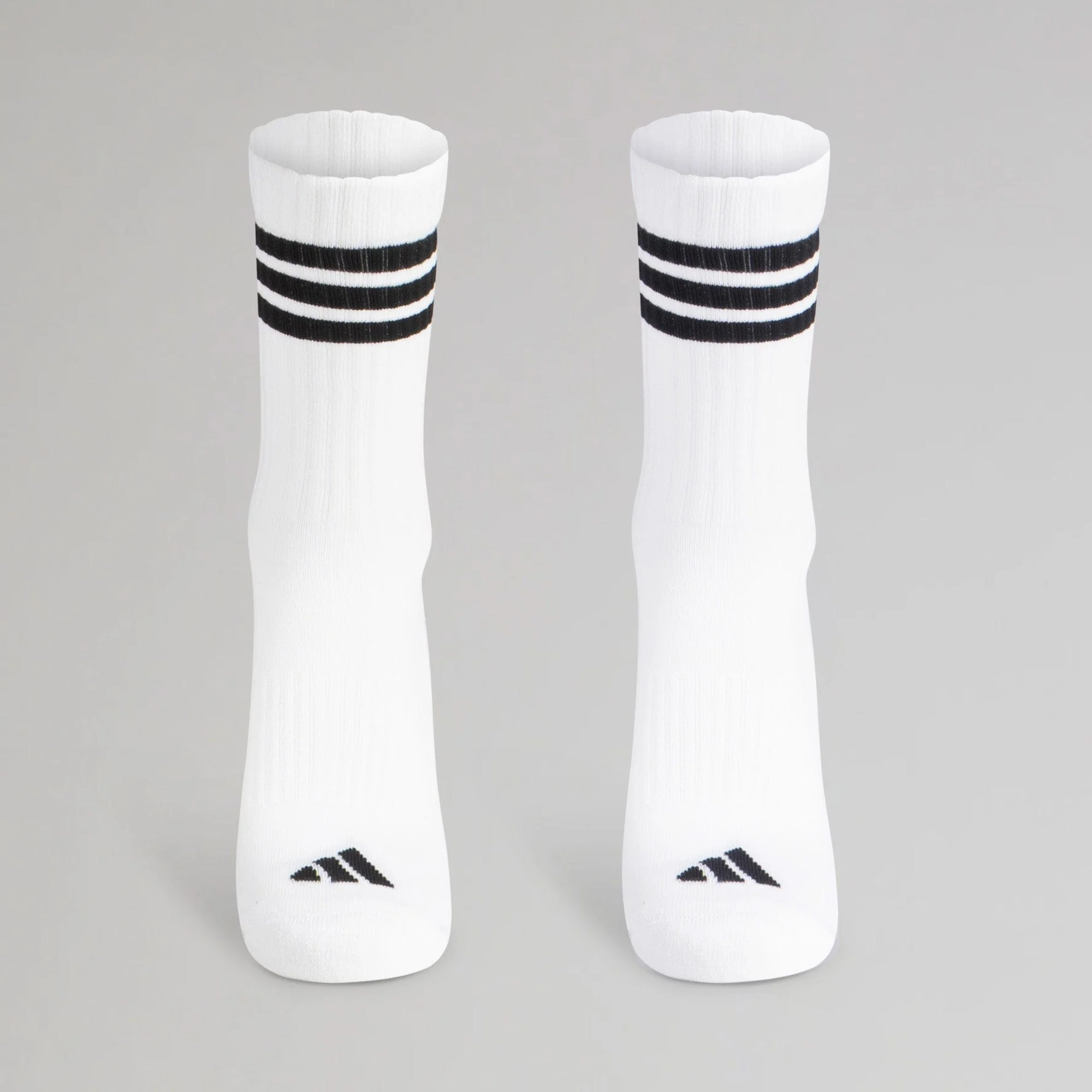 adidas 3-Stripes Cushioned Crew Socks White 3 Pairs - Image 2