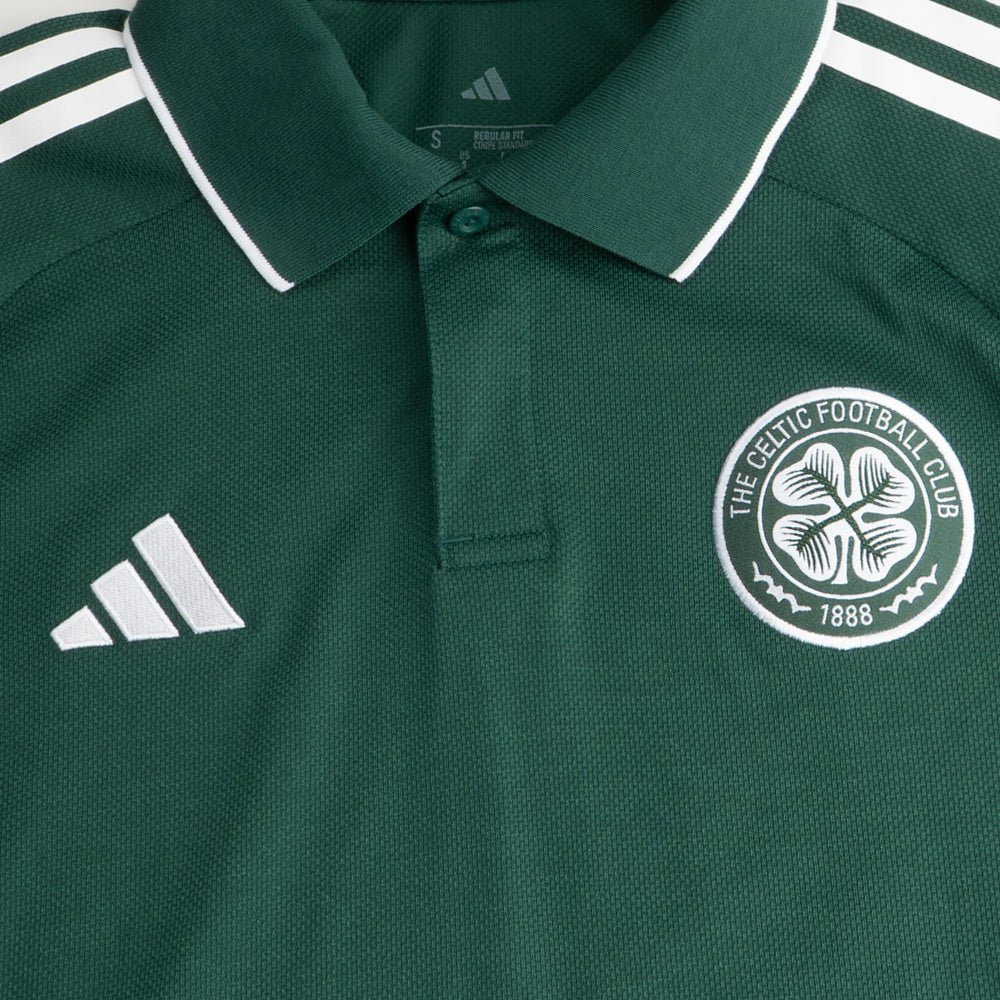 adidas Celtic 2025/26 Dark Green Training Polo Shirt - Image 4