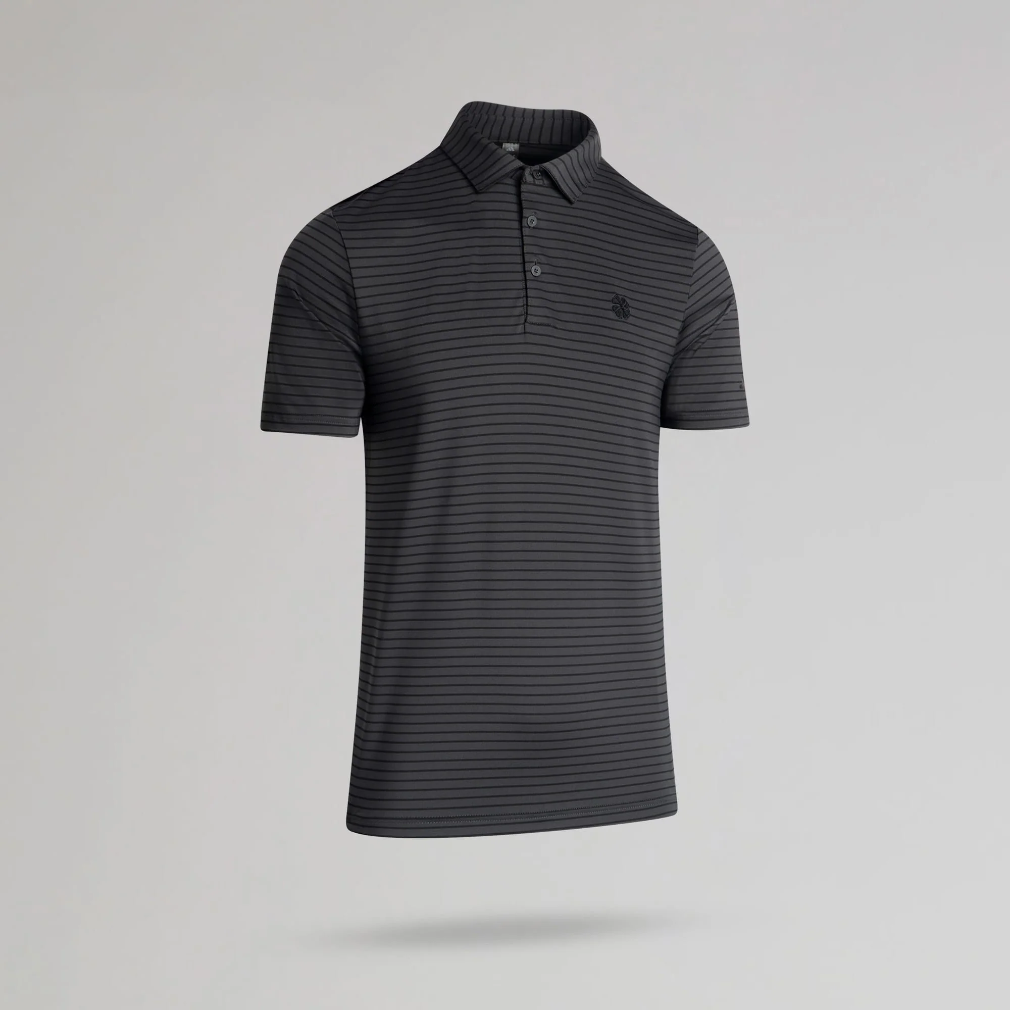 adidas Celtic Golf Performance Two-Colour Stripe Dark Grey Polo Shirt - Image 3
