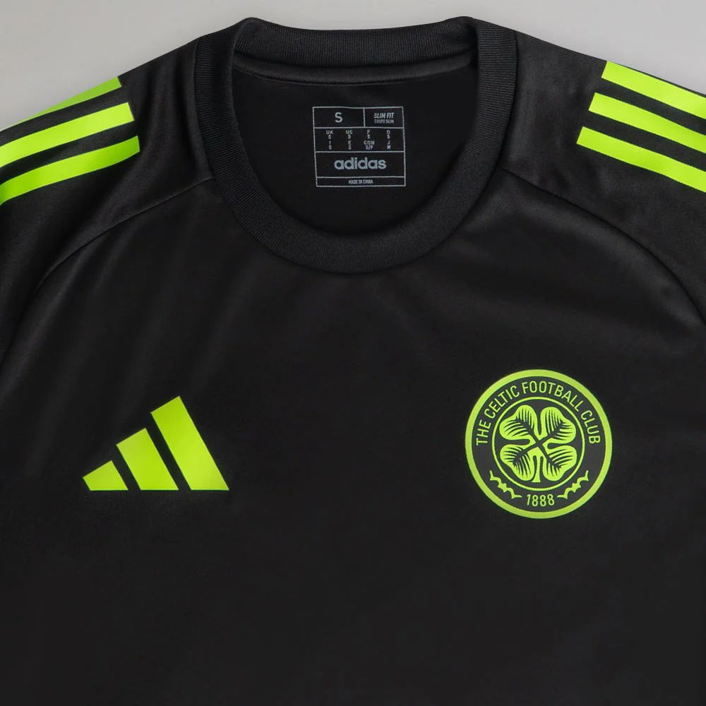 adidas Celtic Junior 2025/26 Black and Neon Green Training Jersey - Image 4