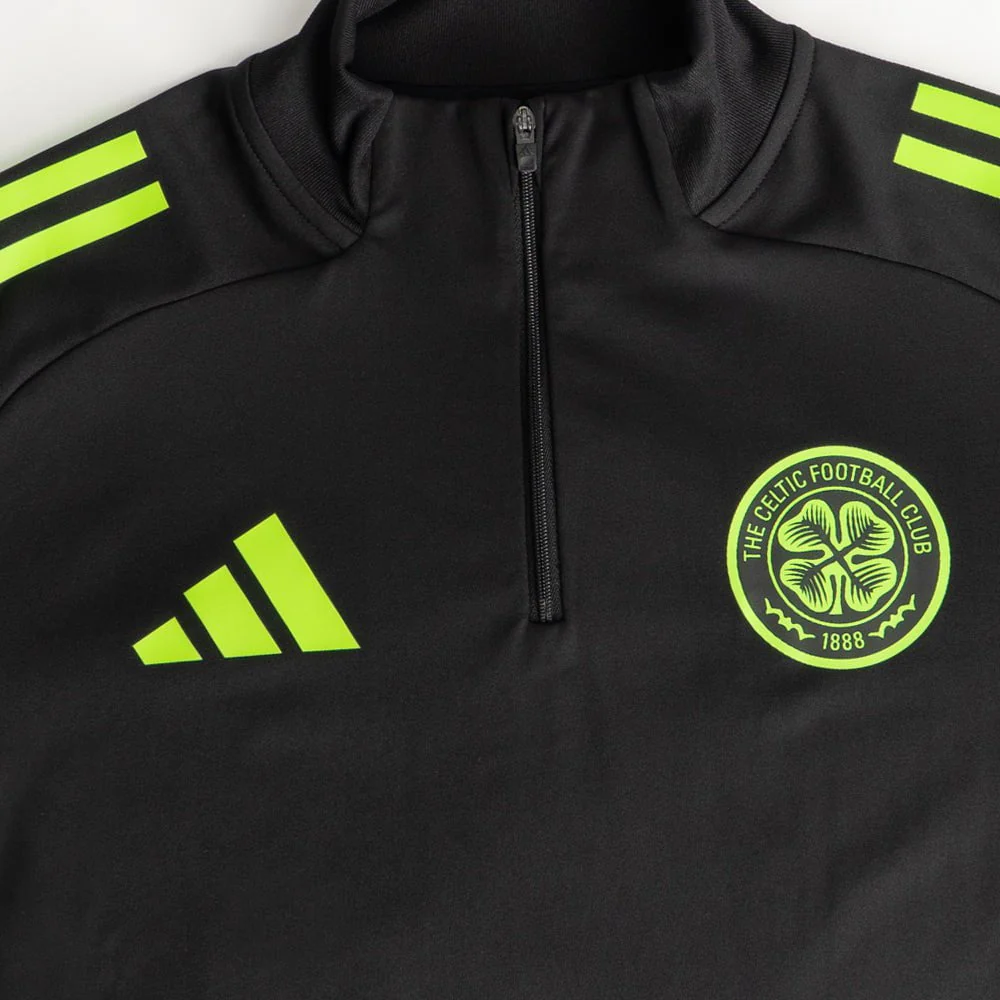 adidas Celtic Junior 2025/26 Black and Neon Green Training Top - Image 4