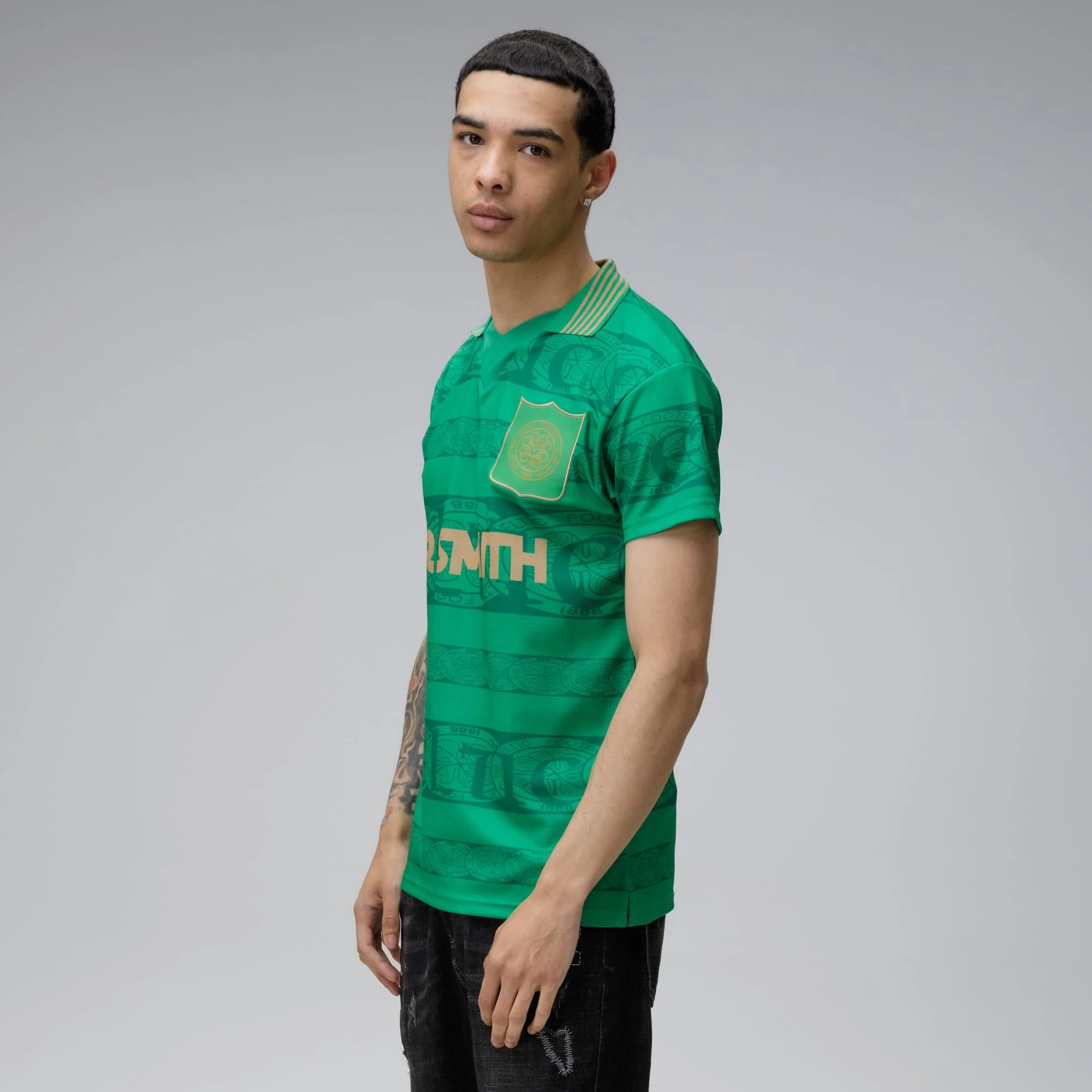 Celtic 1996 Gold Greenout Retro Jersey - Image 2