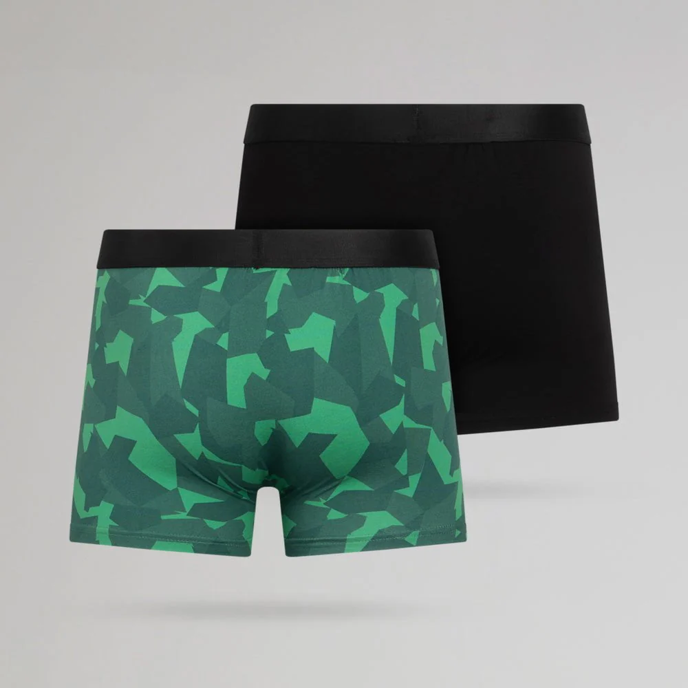 Celtic Adult 2 Pack Green and Black Boxer Shorts - Image 2