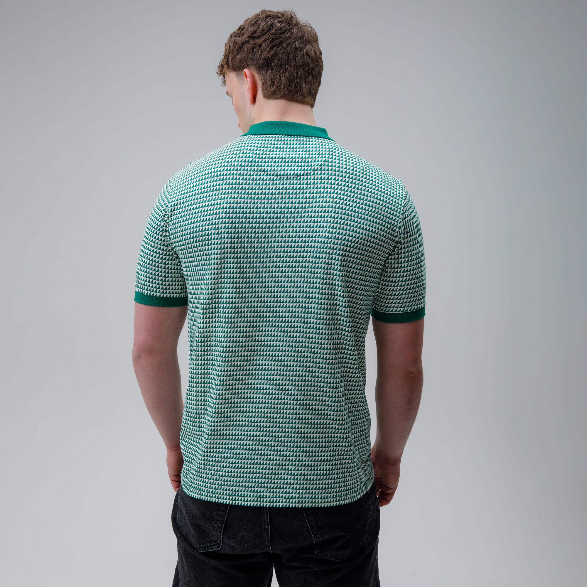 Celtic Clover Men's Geometric Print Polo Shirt - Image 3