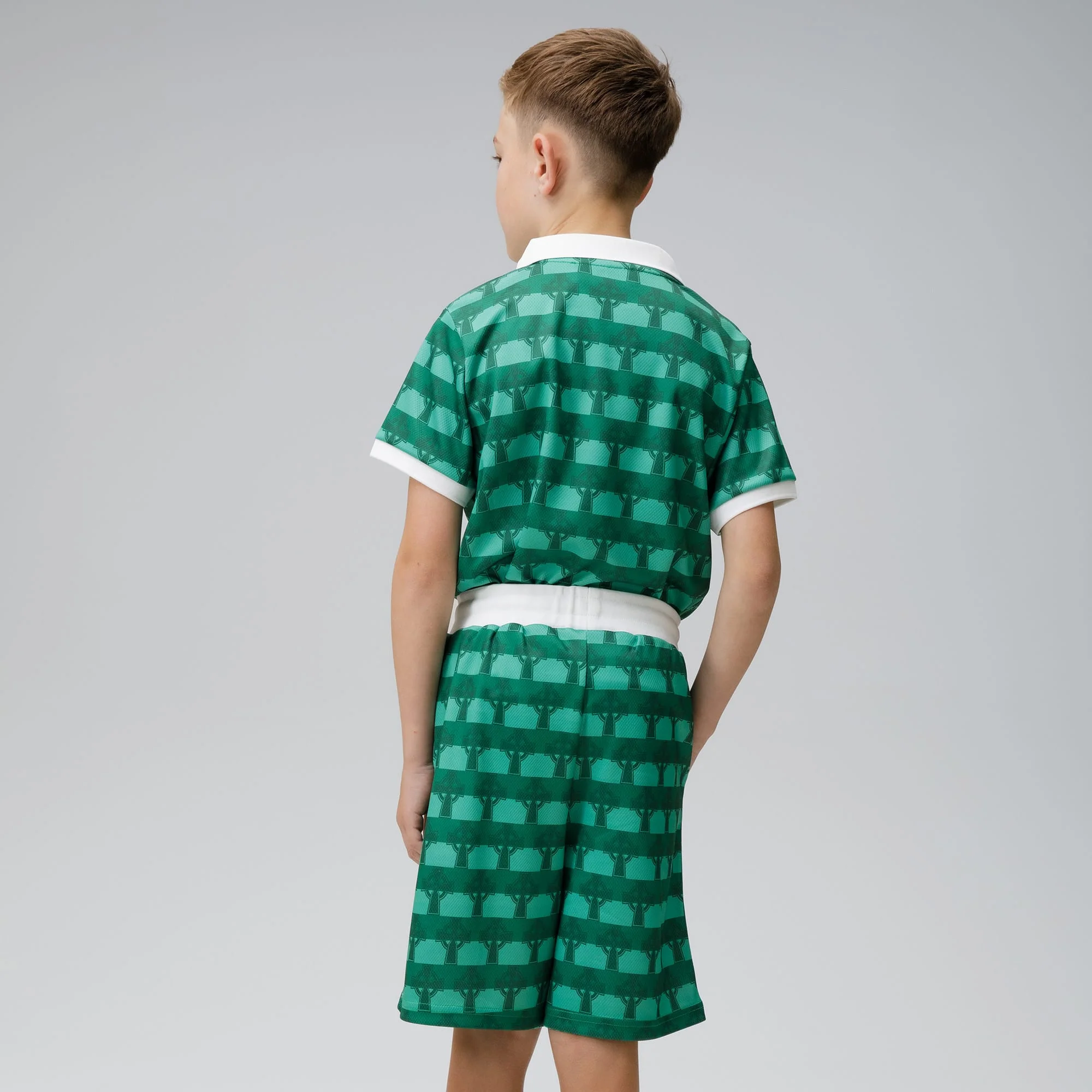 Celtic Junior Cross Print Green Shorts - Image 3
