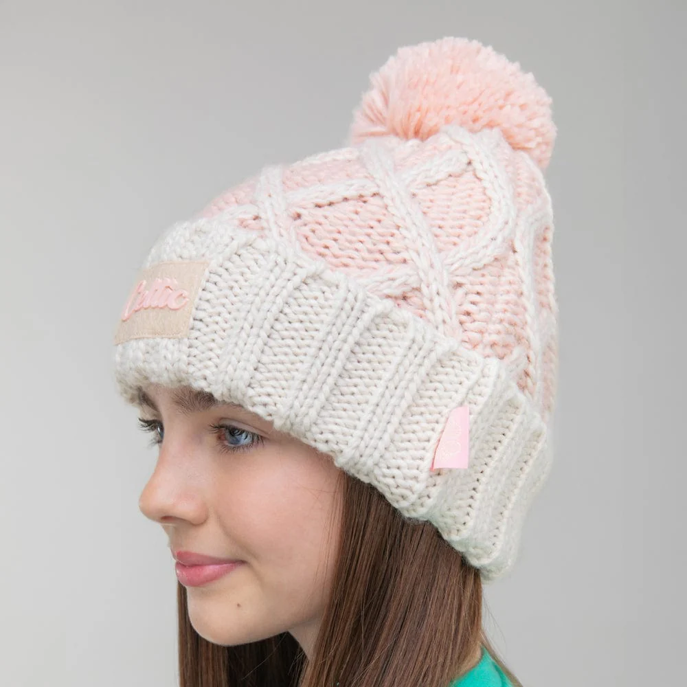 Celtic Junior Pink Pom Beanie - Image 3